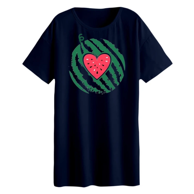 تی شرت لانگ زنانه مدل  هندوانه یلدایی کد 1