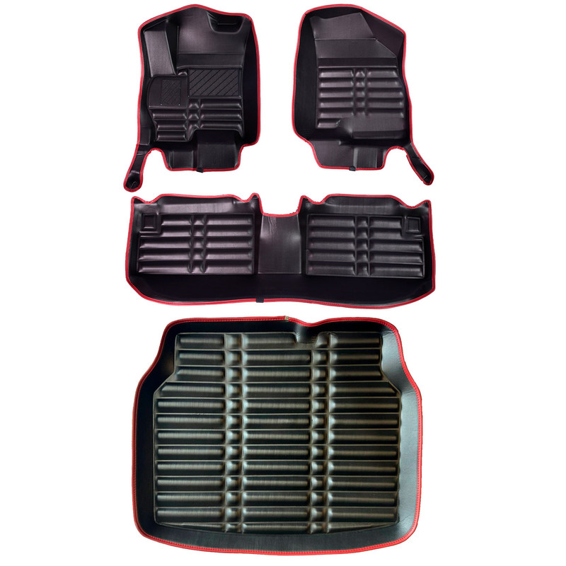 کفپوش پنج بعدی خودرو مدل نواردار مناسب برای ام وی ام X55-X55 Pro به همراه کفپوش صندوق