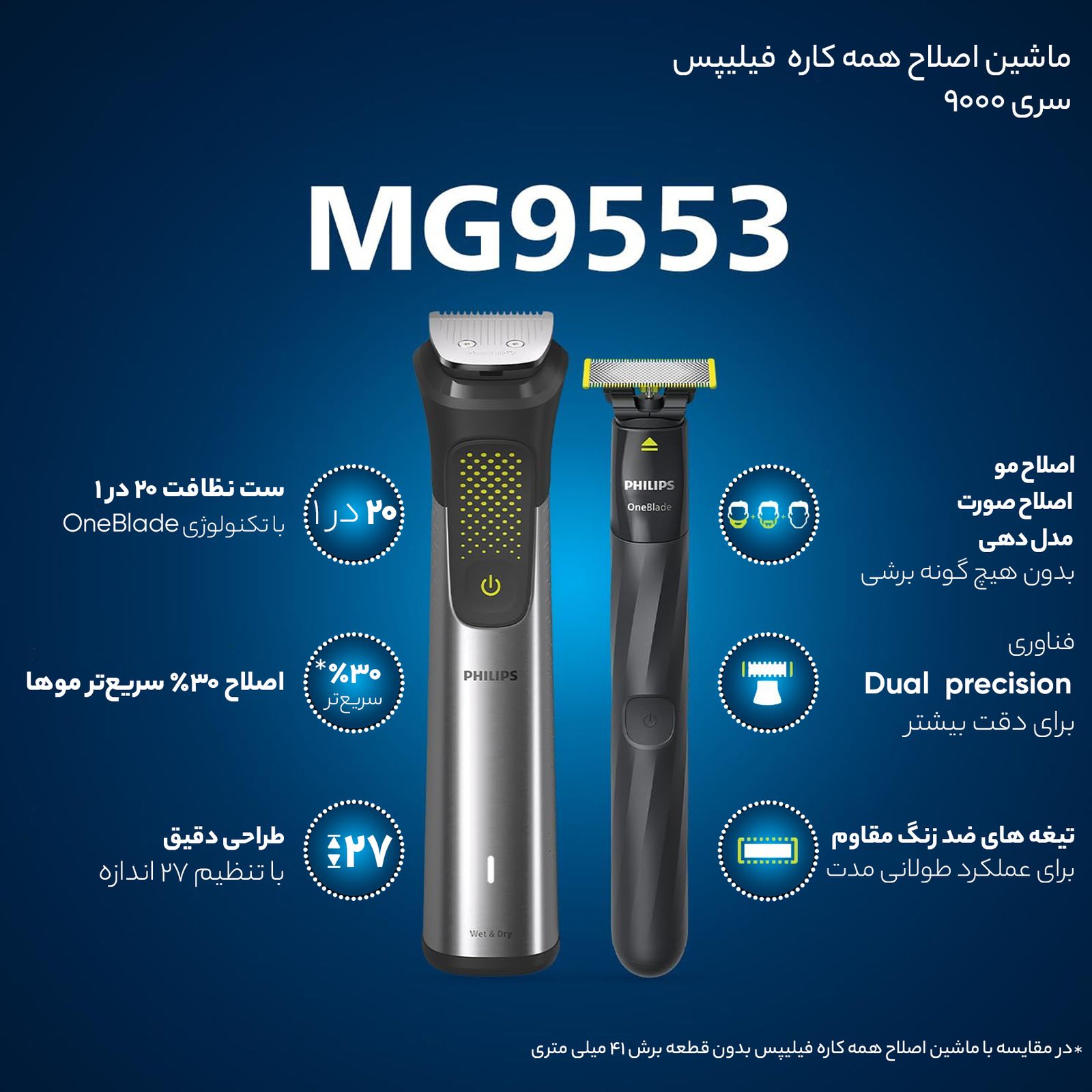 ماشین اصلاح موی سر و صورت فیلیپس مدل MG9553/15 -  - 7