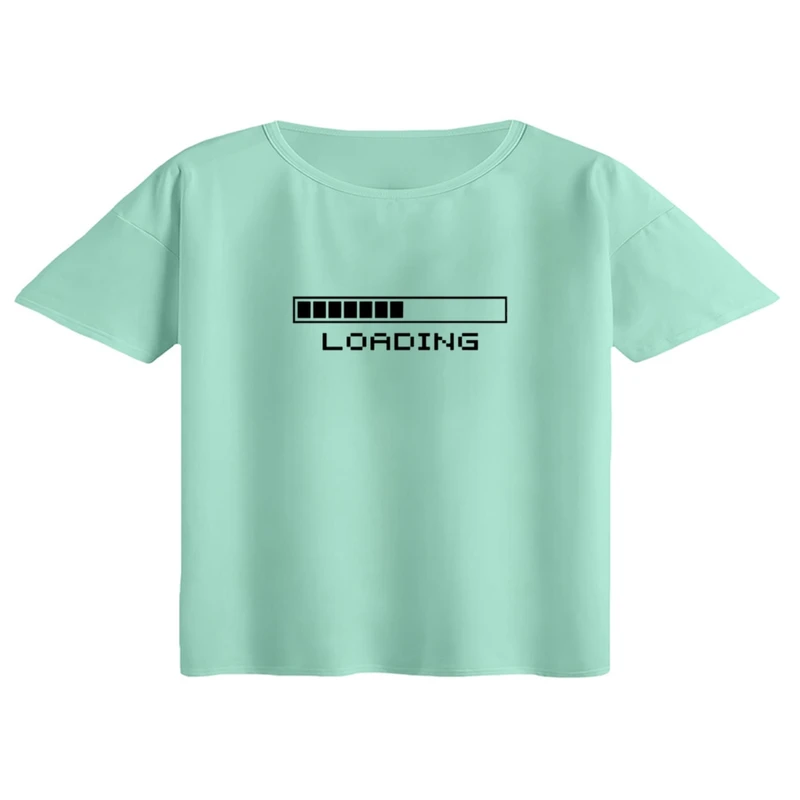 کراپ تی‌شرت آستین کوتاه زنانه مدل load