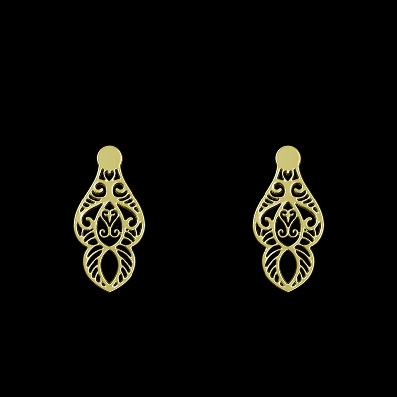 گوشواره طلا 18 عیار زنانه مدوپد مدل هندسی کد GA1-13536