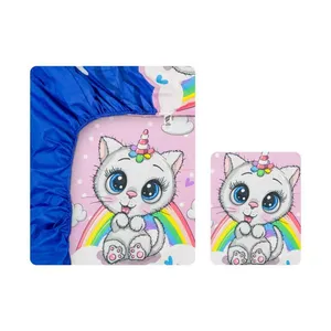 سرویس ملحفه یک نفره 2 تکه آدنو مدل Little cat کد MC05