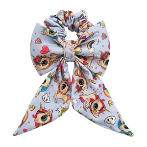 کش مو دخترانه مدل پاپیون طرح یونیکورن كد KSH554-BL