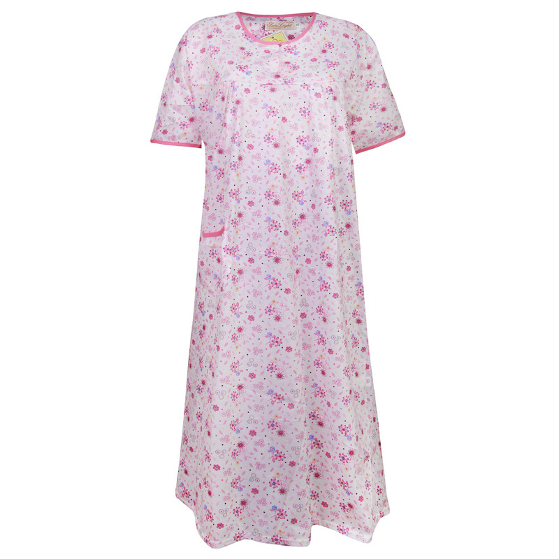 لباس خواب زنانه مدل دکمه دار کد 4380 رنگ صورتی
