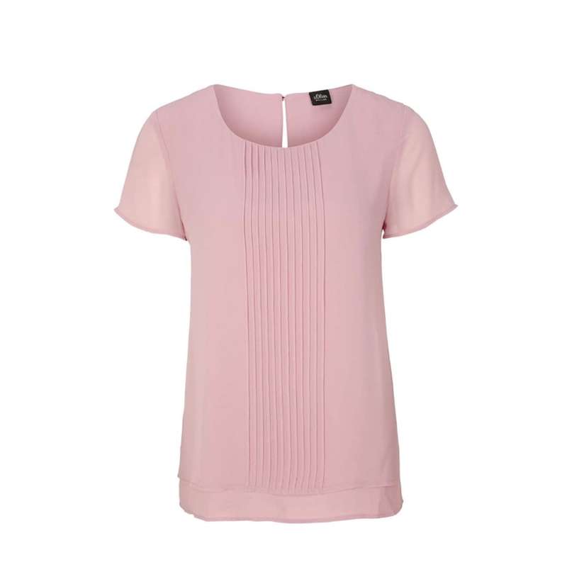 بلوز زنانه اس.اولیور مدل کرپ حریر آستین کوتاه