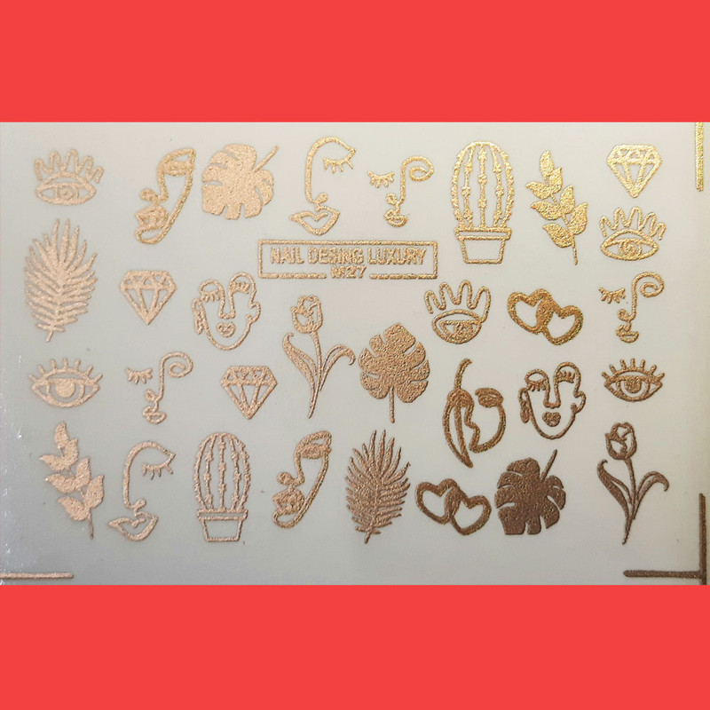 استیکر طراحی ناخن مدل برگ های هاوایی کدmt27