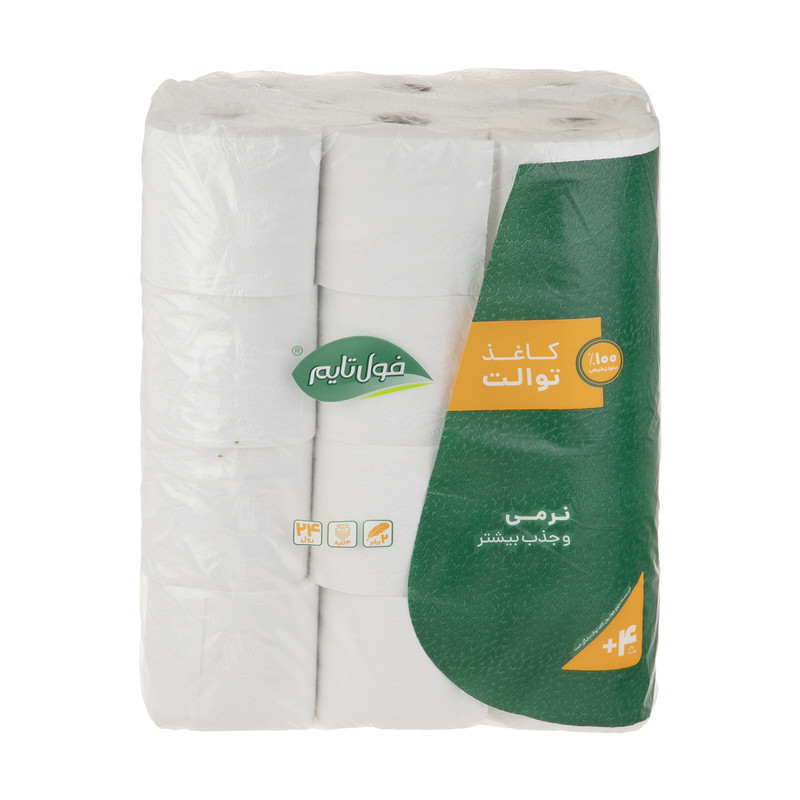 دستمال توالت فول تایم مدل اقتصادی دو بسته 24 عددی