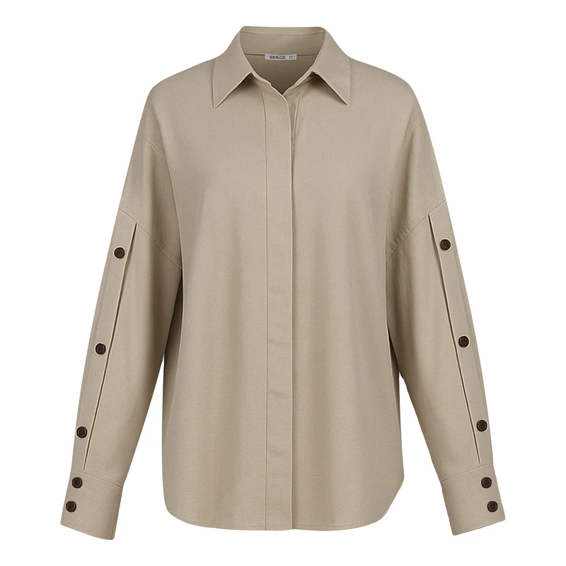 شومیز آستین بلند یقه برگردان زنانه سرژه مدل 232184