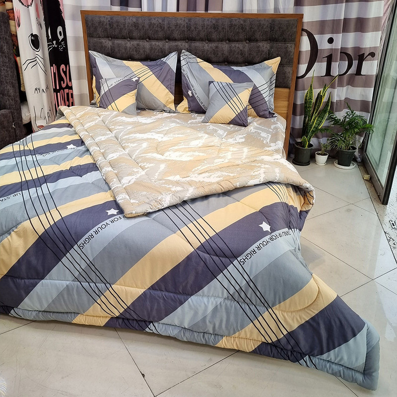 سرویس روتختی مدل نخ کتان 2 نفره 6 تکه