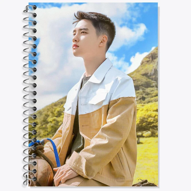 دفتر زبان 50 برگ خندالو مدل دو خط طرح دی او گروه اکسو EXO کد 13368