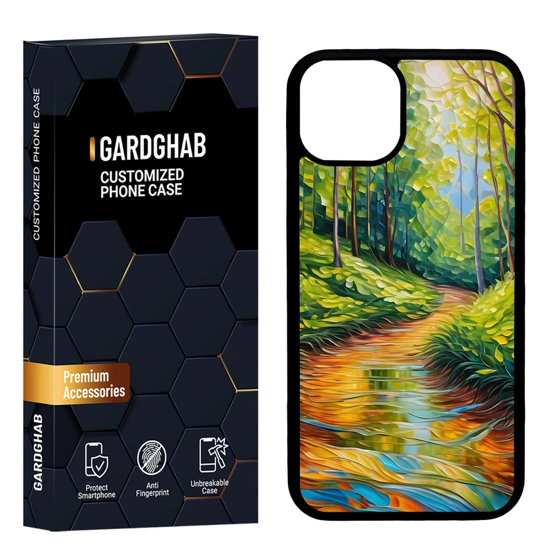 کاور گارد قاب مدل پشت گلس هنری مناسب برای گوشی موبایل اپل iPhone 13 