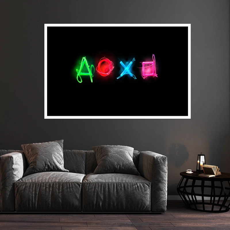 تابلو بکلیت طرح پلی استیشن مدل DY1055 رنگ فریم سفید