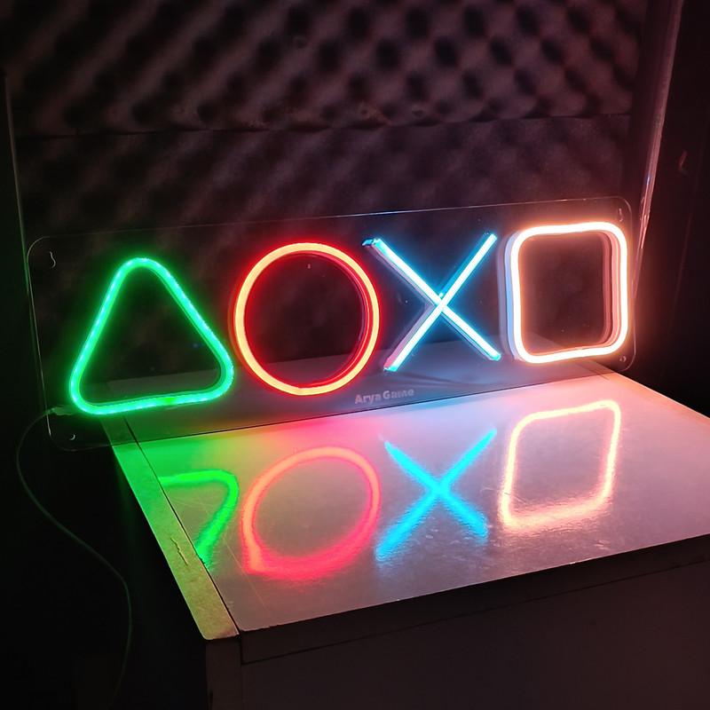 چراغ نئونی طرح آیکون دسته پلی استیشن کد PS45X15