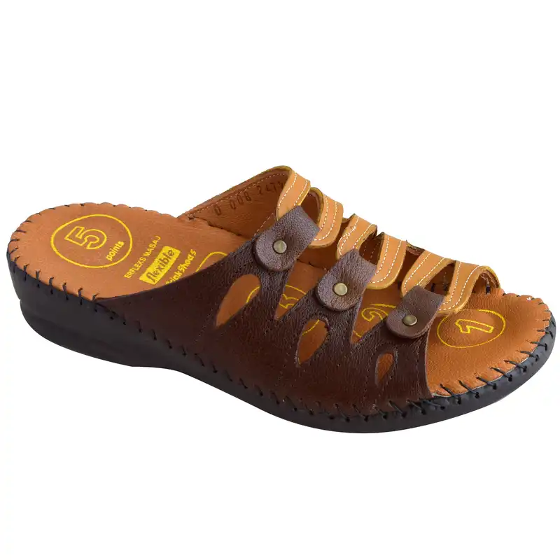 دمپایی زنانه کفش آداک مدل خارپاشنه 3 رنگ قهوه ای