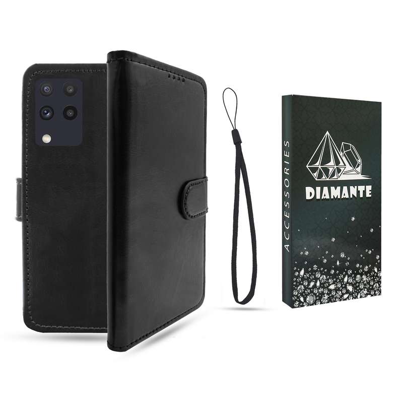 کیف کلاسوری دیامانته مدل Kiif_Bk مناسب برای گوشی موبایل سامسونگ Galaxy A22 4G به همراه بند آویز