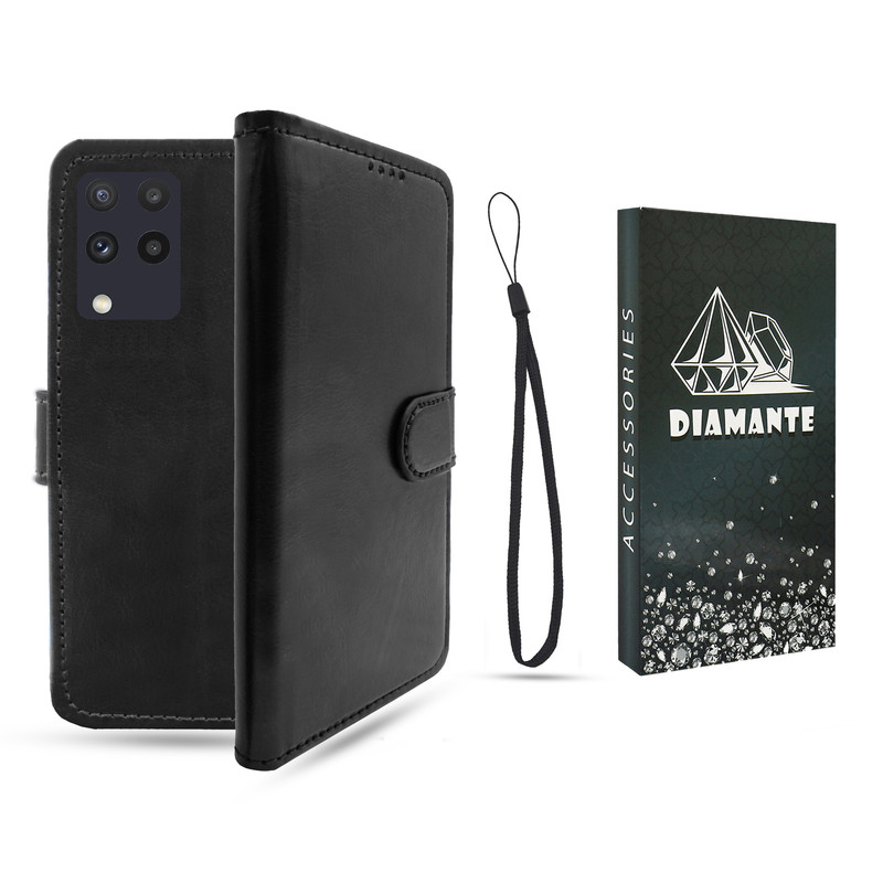 کیف کلاسوری دیامانته مدل Kiif_Bk مناسب برای گوشی موبایل سامسونگ Galaxy A22 4G به همراه بند آویز