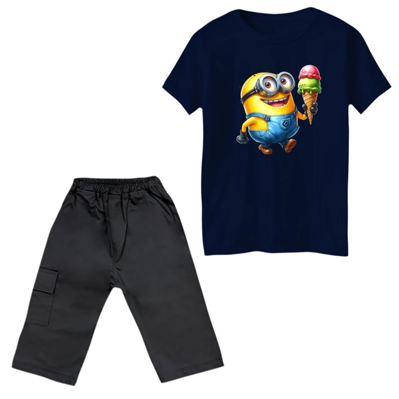 ست تی‌شرت و شلوارک پسرانه مدل مینیون کد 21