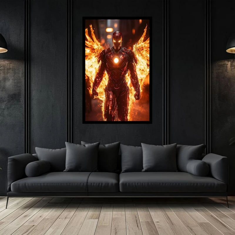 تابلو بکلیت طرح نقاشی و هنر دیجیتال شخصیت سینمایی مرد اهنی  مرداهنین مدل B-bu2851