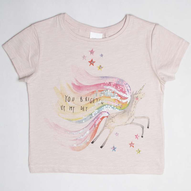 تی شرت آستین کوتاه دخترانه نکست مدل یونیکورن OK-NX-n03