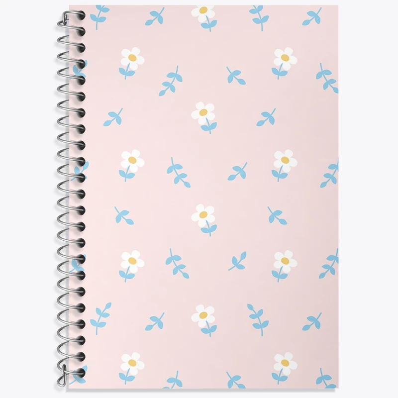 دفتر زبان 50 برگ خندالو مدل دو خط طرح گل گلی کد N323