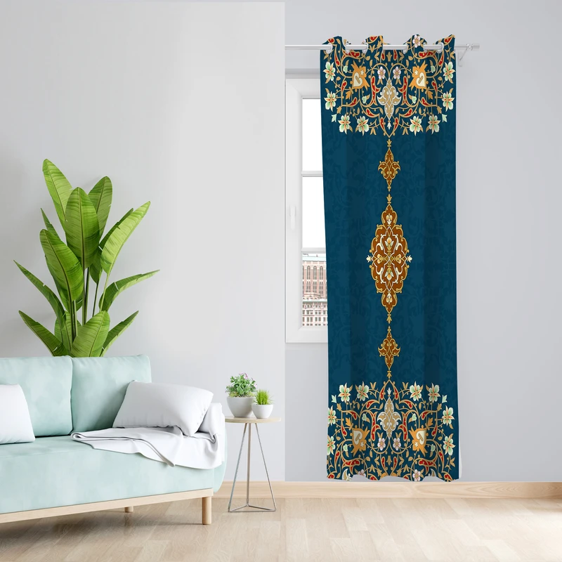 پرده طرح ترنج مدل مخمل پانچی کد 4311 z سایز 140x200 سانتی متر