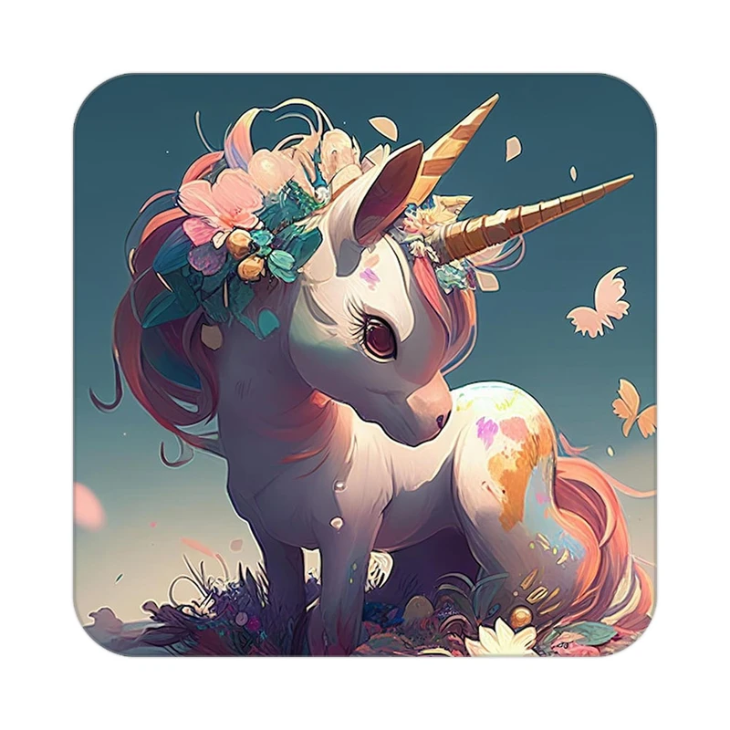 زیر لیوانی کاکتی طرح اسب تک شاخ و یونیکورن مدل mp30655