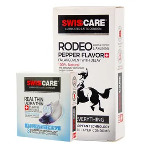 کاندوم سوئیس‌کر مدل Rodeo بسته 12 عددی به همراه کاندوم سوئیس‌کر مدل Real Thin بسته 3 عددی