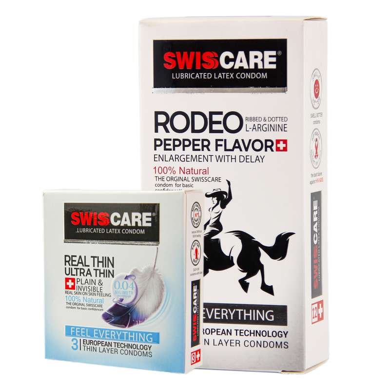 کاندوم سوئیسکر مدل Rodeo بسته 12 عددی به همراه کاندوم سوئیسکر مدل Real Thin بسته 3 عددی کاندوم سوئیسکر مدل Rodeo بسته 12 عددی به همراه کاندوم سوئیسکر مدل Real Thin بسته 3 عددی