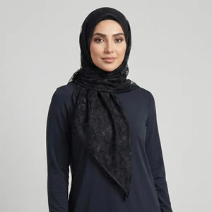 روسری زنانه مدل مینی اسکارف توری طرح پروانه