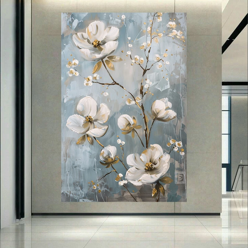 پوستر طرح گل سفید مدل بهاری کد PD131013