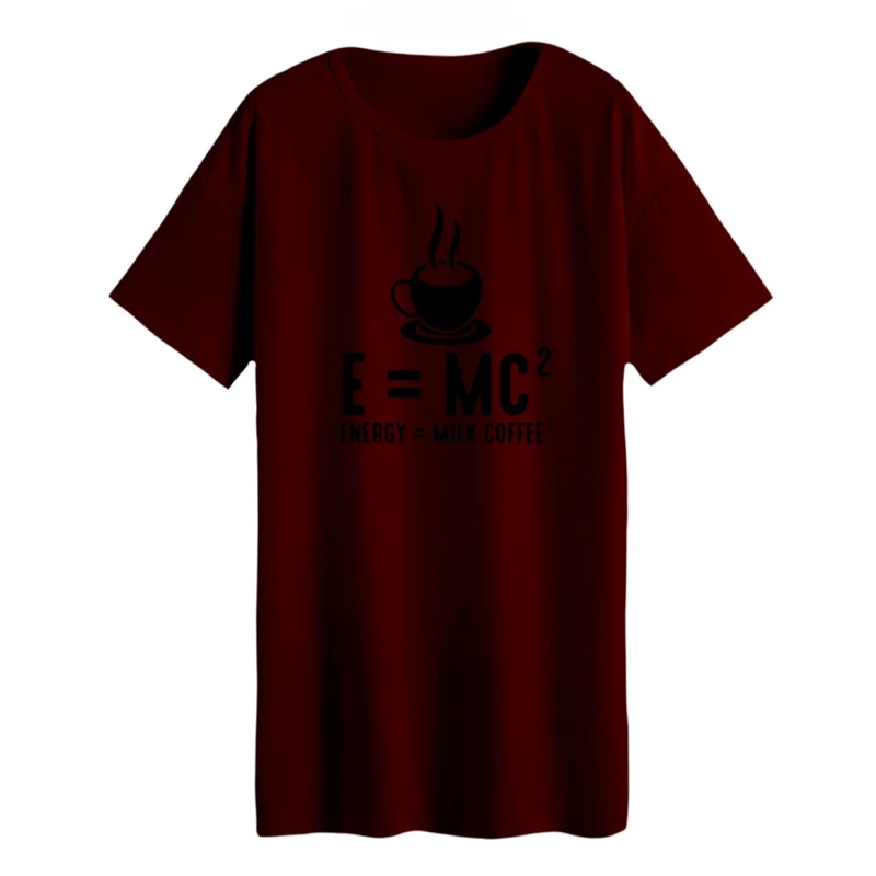 تی شرت لانگ زنانه مدل فرمول انرژی