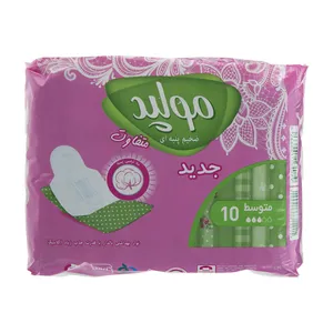 نوار بهداشتی روزانه مولپد سری مدل Classic Medium بسته 10 عددی