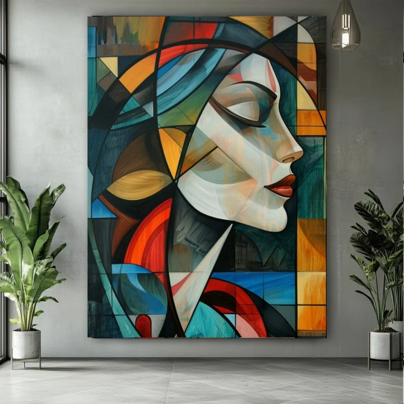 پوستر طرح نیمرخ هنری مدل کوبیسم کد BK24874