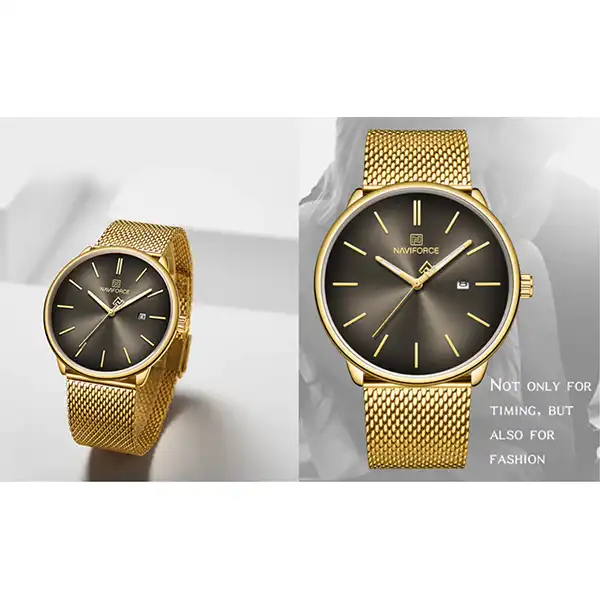 ست ساعت مچی عقربه ای زنانه و مردانه نیوی فورس مدل NF3012GL GB