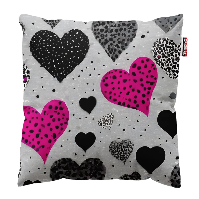 کوسن پاد آفرین طرح قلب کد 5037 سایز 30*30 سانتی متر