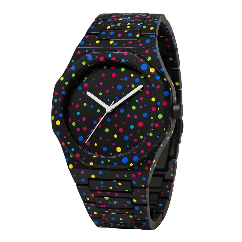 ساعت مچی عقربه‌ای  مدل اسپرت لوکس بند سبک کربنی قفل مخفی کد L2