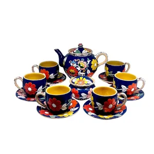 سرویس چای خوری 14 پارچه میناکاری  کد 15