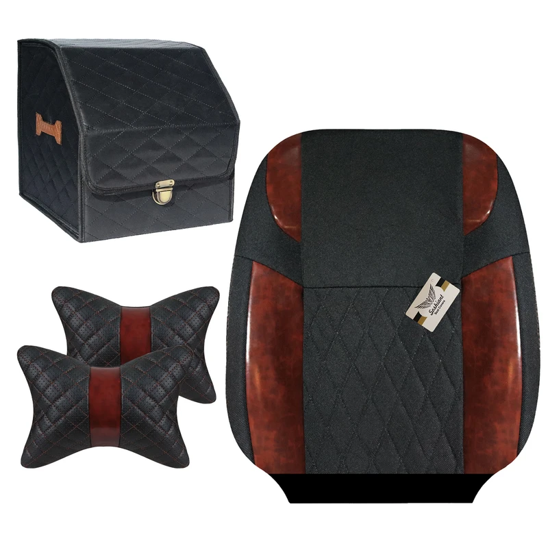 روکش صندلی خودرو سوشیانت مدل کاج مناسب برای سمند به همراه پشت گردنی و باکس صندوق