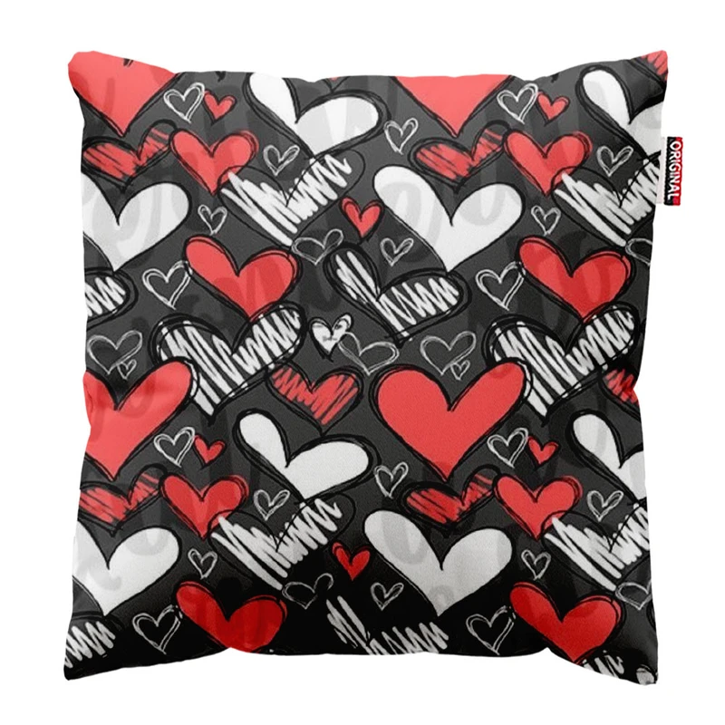 کوسن پاد آفرین طرح قلب کد 1249 سایز 30*30 سانتی متر