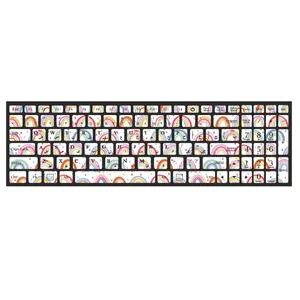 برچسب حروف فارسی کیبورد طرح رنگین کمان کد 04