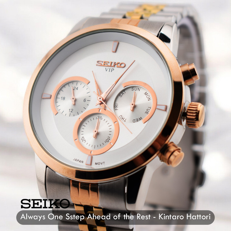 ساعت مچی عقربهای مردانه کوارتز سیکو مدل سه موتور فعال کد 21054GR