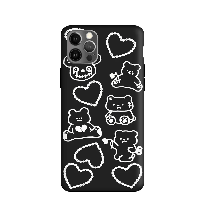 کاور طرح خرس و قلب کد f3775 مناسب برای گوشی موبایل اپل iphone 12 Pro Max
