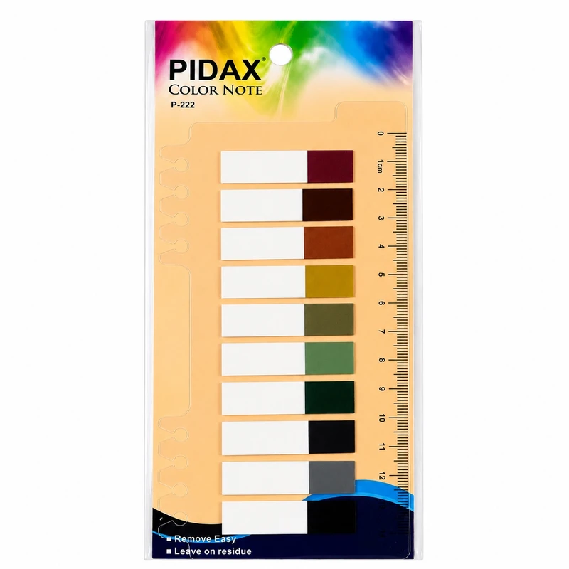 کاغذ چسب دار پیداکس مدل رنگی سایز 4.5 × 1.2 سانتی‌متر بسته 10 عددی
