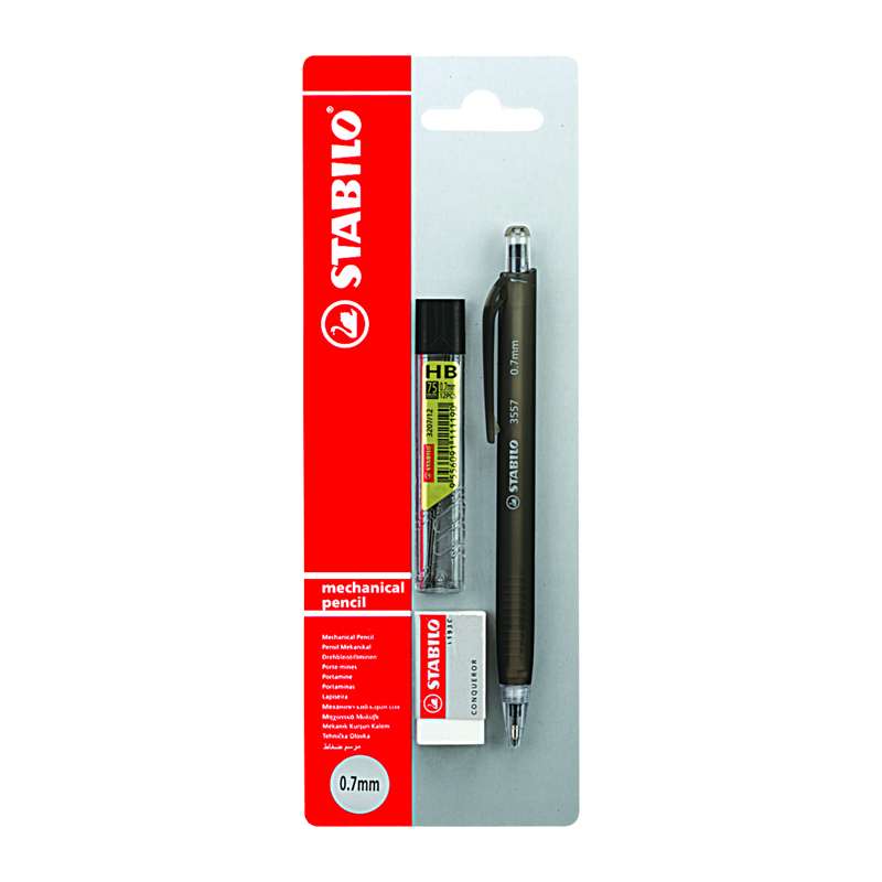 مداد نوکی 0.7 میلی متری استابیلو مدل 3557 به همراه نوک مداد نوکی و پاک کن