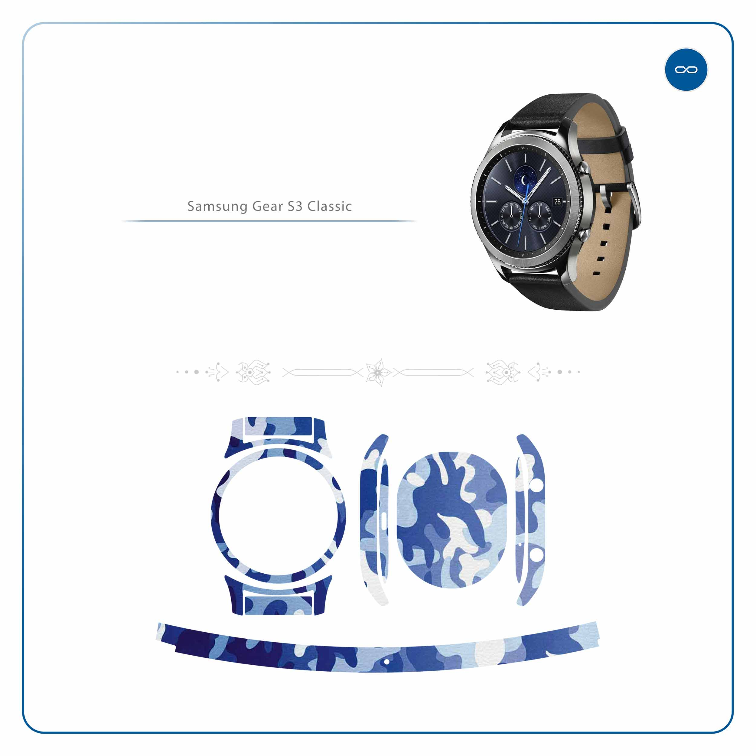 برچسب ماهوت طرح Army-Winter مناسب برای ساعت هوشمند سامسونگ Galaxy Gear S3 Classic