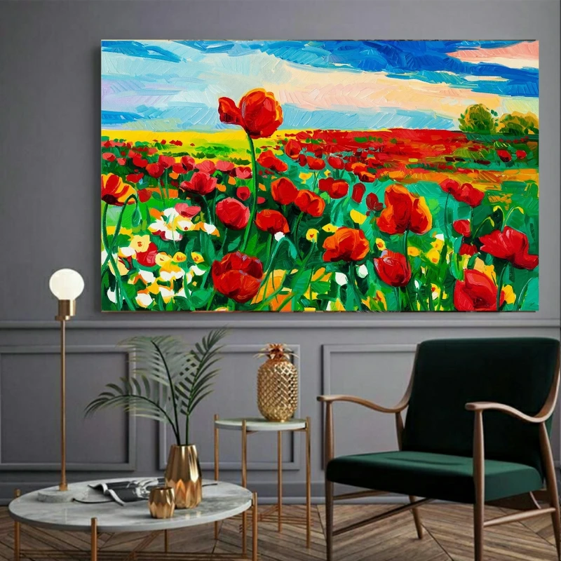  پوستر دیواری طرح دشت مدل گل لاله کد FP1082 