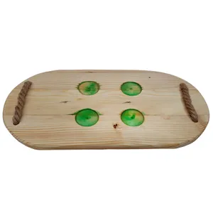 سینی چوبی مدل سکه ای کد T21