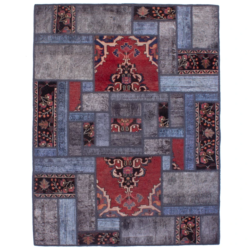 کلاژ فرش دستباف چهار متری مدل ترنج شکسته کد 13606