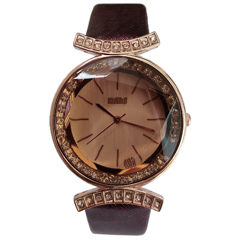 ساعت مچی عقربه ای دخترانه مدل شیشه تراش کد 1000