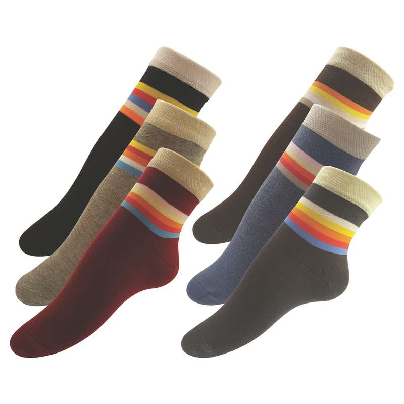 جوراب دخترانه کارن پوش مدل رنگین کمان 300 بسته 6 عددی